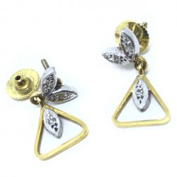 Brinco em ouro amarelo 18k feminino com diamantes - 2BRB0201